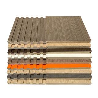 Solid wood grating board wood veneer background wall panel