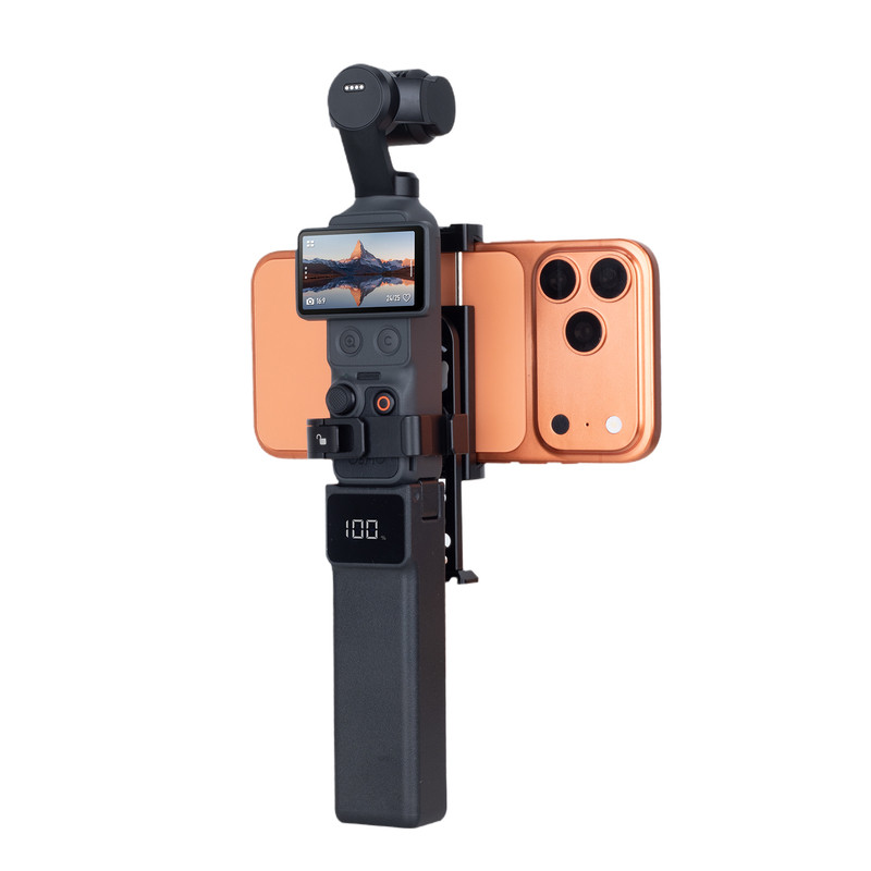 Xinxian P4T is suitable for DJI Pocket4/4P Pocket3 live broadcast bracket teleprompter monitoring mobile phone clip expansion rack horizontal and vertical shooting universal mobile phone rack expandable fill light walking accessories