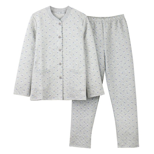 Caisijie autumn and winter women's warm pajamas, quilted underwear for middle-aged and elderly people, home clothes set, mother's autumn cardigan