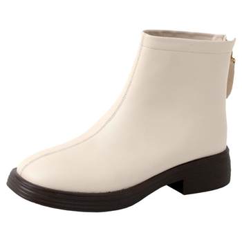 Genuine leather thick sole flat heel short boots martin boots