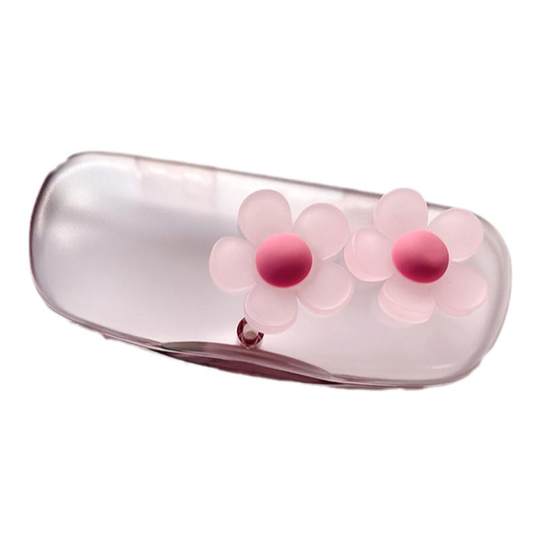 夜光！夏季小雏菊透明磨砂磁吸高级感框架眼镜盒墨镜收纳盒女士