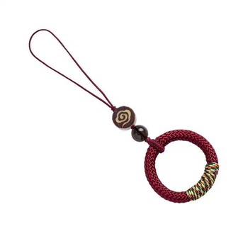 Chinese style braided ring buckle hanging neck mobile phone lanyard