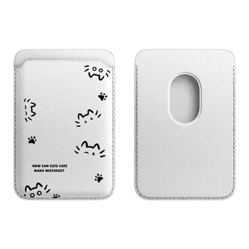 Simple line cat magsafe leather card bag Simple line cat magsafe leather card bag