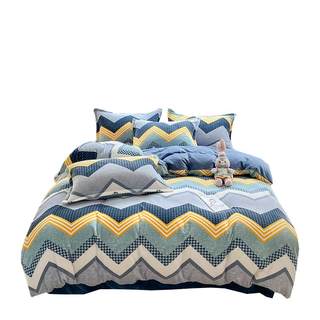 Jialiya winter thickened double-sided milk velvet four-piece set