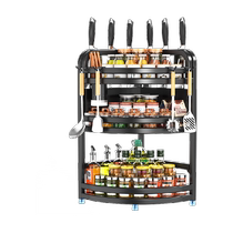 Benwang stainless steel kitchen storage rack condiment rack wall corner rack wall hanging knife holder tripod