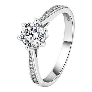 One carat female ring micro-inlaid wedding ring wedding ceremony props diamond ring living mouth adjustable wedding ring simulation fake ring