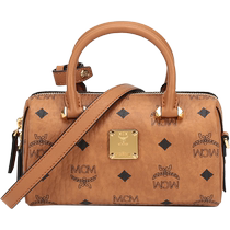 (self-employed) MCM Ladies coated canvas with leather handbag with single shoulder Boston bag MWBAASE03CO001