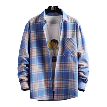 American Plaid Shirt 2023 Summer New Teen Fashion Trends Uppie Handsome Comeback Jacket Clothing