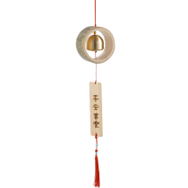 Chinese handmade bamboo wind chime courtyard decoration balcony hanging pendant copper bell Zen housewarming custom birthday gift