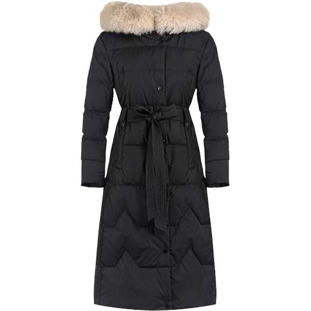 Big fox fur collar mom hooded goose down jacket