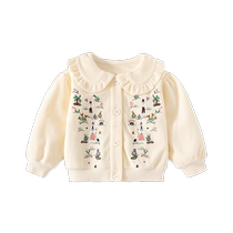 Girls coat autumn clothing 2024 new style baby long-sleeved tops childrens clothing spring and autumn childrens princess clothes