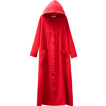 ເສື້ອຢືດແບບຊົນເຜົ່າ linen ວັນນະຄະດີ cardigan ຝ້າຍແລະ linen cloak ສໍາລັບແມ່ຍິງພາກຮຽນ spring ແລະດູໃບໄມ້ລົ່ນ 2024 ໃຫມ່ວ່າງ retro windbreaker versatile