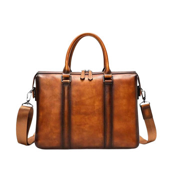 First-grain cowhide hand-rubbed men's business bag
