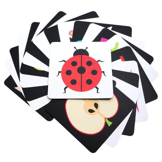 Black and white card for infant early education freshmen visual excitement