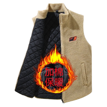 3 pounds extra large size lamb wool cotton vest mens plus fat extra large cotton vest waistcoat casual plus velvet vest outer wear for men