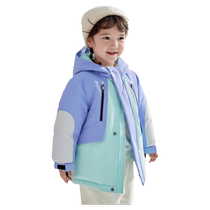 Balabala doudoune pour garçon veste pour fille à trois épreuves hiver contraste de couleur épissage chaleur épaissie pour enfant