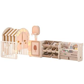 Baby toy storage rack picture book bookcase two-in-one baby children storage box large capacity multi-layer storage