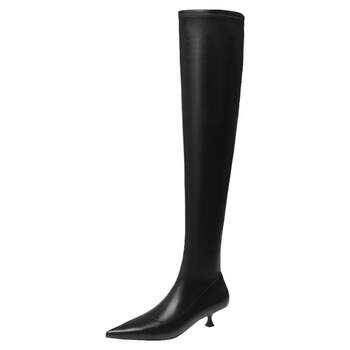 Slim cat heel over the knee boots extra long sexy thigh boots
