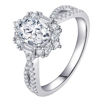 Ido forever cultured diamond pigeon egg ring