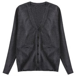 Original JK sweater cardigan jacket for women autumn Japanese college style uniform school supply sense dark gray long-sleeved knitted top