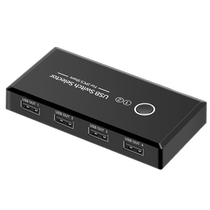 USB switch two computers share a set of mouse keyboard U disk printer USB sharer two-in and one-out USB 4-port hub splitter multi-functional two-in and four-out KVM converter