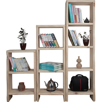 Log wood b&b bookshelf full solid wood display rack