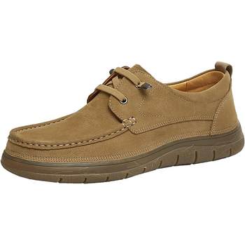 Tata business brown leather shoes men's casual shoes genuine leather soft sole shoes dad shoes men's shoes spring new style