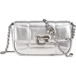 Miaodi 2024 summer new silver bag niche high-end chain bag shoulder crossbody mini ກະເປົ໋າແມ່ຍິງ