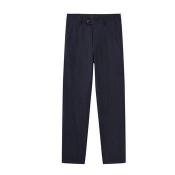 Bank trousers women's spring and summer large size stretch navy blue commuting professional wear postal savings work clothes straight trousers