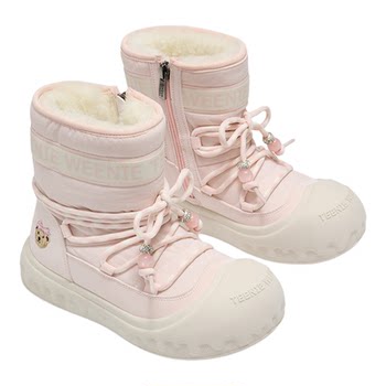 Teenieweenie girls' cotton shoes with velvet in winter