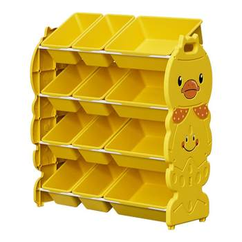 Little cute duck children's toy storage rack baby storage rack book shelf children's room multi-level sorting box box storage cabinet