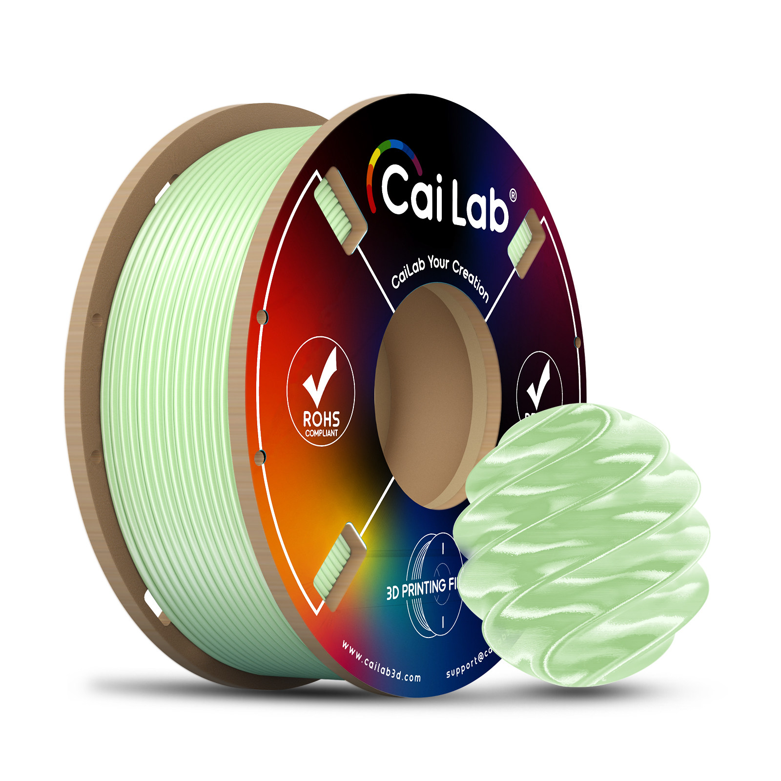 Cailab ฟิลเมนต์พิมพ์ 3D สีสันสดใส แบบ PLA ไหม ฟิลเมนต์สีเดียว 200 กรัม ไม่ติดขัด สีทองสว่าง ใช้ร่วมกับวัสดุพิมพ์อเนกประสงค์ Tuya ได้ ฟิลเมนต์พิมพ์สีสันสดใส เหมาะสำหรับงานพิมพ์บ้าน แนะนำ
