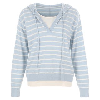 wana try100%羊毛假两件V领针织毛衣2025秋通勤温柔风百搭上衣女