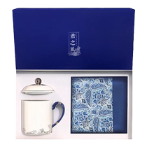 (Same style in the mall) Wanshili silk scarf mens gift box classic Junzhi gift silk porcelain suit elegant