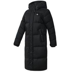 Zhang Junning's same model FILA Ms. Felle goose velvet down jacket 2023 winter new hooded mid -length jacket