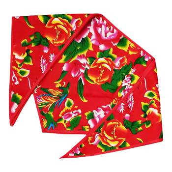 Northeast floral cloth ethnic style pure cotton triangle scarf