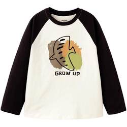 Mini Balabala boys and girls long-sleeved T-shirt spring new baby pure cotton skin-friendly glutinous rice T-shirt