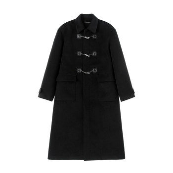 ETERNITY ITA 22FW niche ອອກ​ແບບ niche casual loose metal buckle coat long commuting woolen jacket
