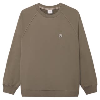 GWIT 美式休闲春秋上衣打底衫套头纯色内搭潮牌长袖圆领卫衣男