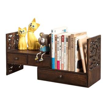 Retro ໄມ້ແຂງ shelf ຈີນ desktop rack desk desk bookshelf bay window ຕູ້ເກັບຮັກສາຕູ້ bookcase ຂະຫນາດນ້ອຍງ່າຍດາຍ