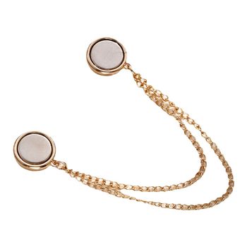 T-shirt hem shortened, waist-slimming magnetic buckle brooch