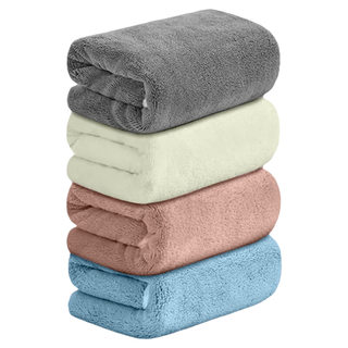 珊瑚绒男女洗脸面巾毛巾洗澡家用吸水速干不掉毛裹巾学生干发柔软