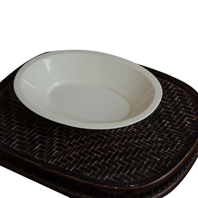 Three-point quiet Japanese-style wood ash glaze bed and breakfast solid color dish