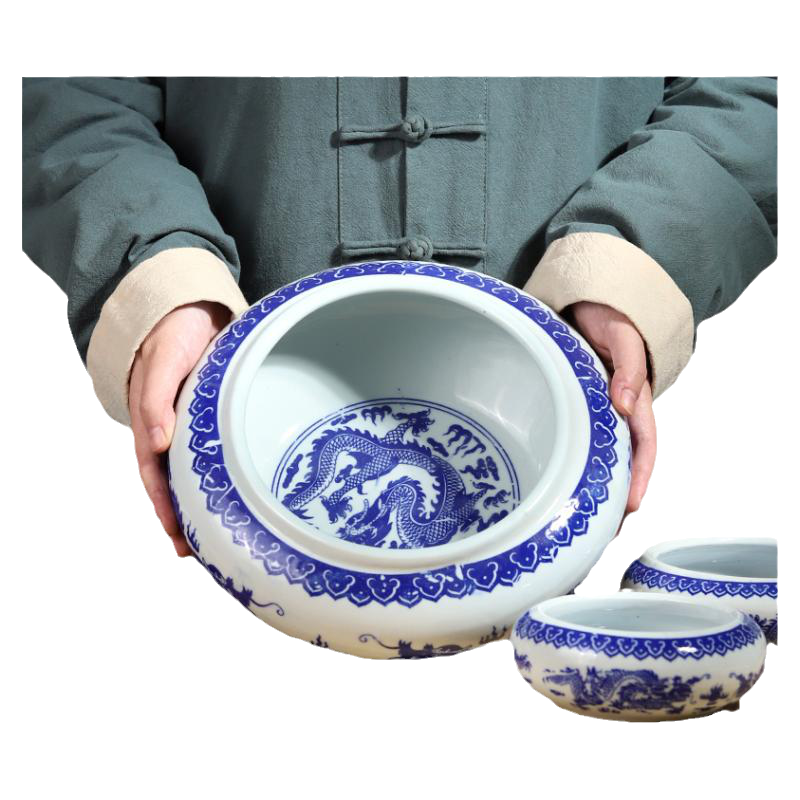 如窯龍文花口筆洗器