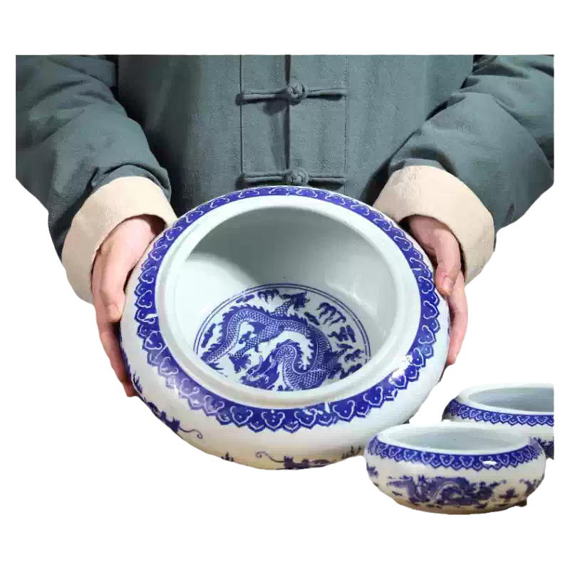 青花瓷筆洗缸大號陶瓷洗筆神器國畫書法專用文房四寶組-Taobao-Tmall