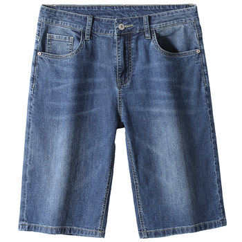 Luo Meng ຜູ້ຊາຍທຸລະກິດ versatile ຫ້າຫ້າ Pants 2024 Summer ບາງຄົນອັບເດດ: Denim Shorts ງ່າຍດາຍກາງເກງກາງຊື່ສໍາລັບຜູ້ຊາຍ