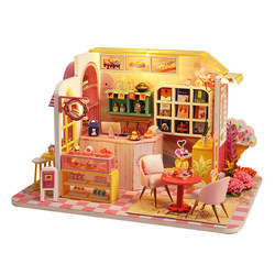 DIY Miniature House Dessert Whisper Handmade Mini House Model Assembly Toy House Birthday Gift for Women