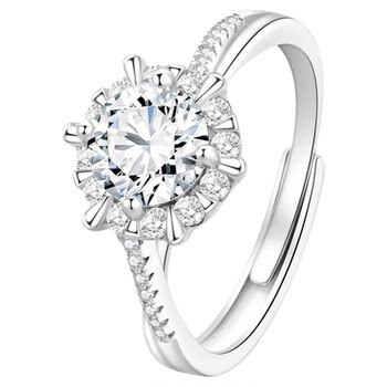 Sterling silver moissanite diamond ring actress woven couple ring 1 carat pair of simulated diamond proposal wedding girlfriend gift