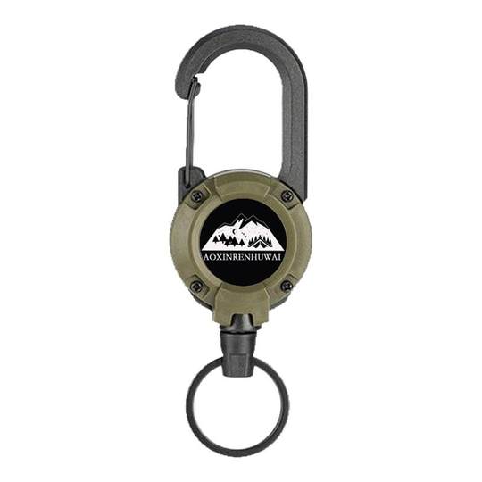 户外战术易拉扣伸缩扣钢丝绳多功能钥匙扣露营钥匙防丢神器防丢绳
