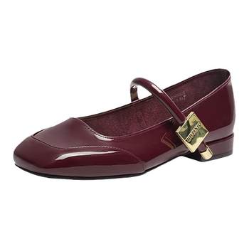 Red dragonfly flat mary jane shoes women's shoes